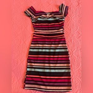 Charlotte Russe stripe multi color tops and skirt.